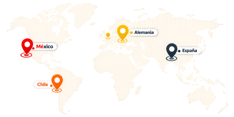 Mapa de presencia internacional de TraSiendo